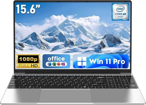 NAIKLULU Laptop Computer, Win 11 Pro Lap Top, 15.6 Inch Laptop PC 2026, 16GB RAM 256GB SSD, M3-6Y30 Processor, FHD Display 1920 * 1080P, WIFI5, BT4.2, 5000mAh Battery, for School Business Student in Kuwait