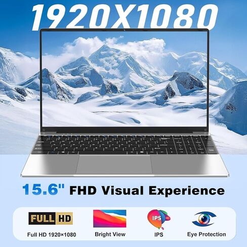 NAIKLULU Laptop Computer, Win 11 Pro Lap Top, 15.6 Inch Laptop PC 2026, 16GB RAM 256GB SSD, M3-6Y30 Processor, FHD Display 1920 * 1080P, WIFI5, BT4.2, 5000mAh Battery, for School Business Student in Kuwait