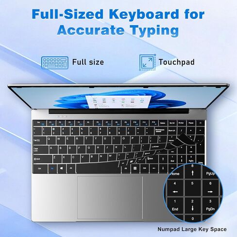 NAIKLULU Laptop Computer, Win 11 Pro Lap Top, 15.6 Inch Laptop PC 2026, 16GB RAM 256GB SSD, M3-6Y30 Processor, FHD Display 1920 * 1080P, WIFI5, BT4.2, 5000mAh Battery, for School Business Student in Kuwait