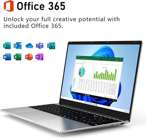 NAIKLULU Laptop Computer, Win 11 Pro Lap Top, 15.6 Inch Laptop PC 2026, 16GB RAM 256GB SSD, M3-6Y30 Processor, FHD Display 1920 * 1080P, WIFI5, BT4.2, 5000mAh Battery, for School Business Student in Kuwait