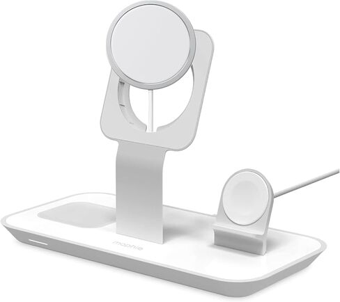 MOPHIE 3-in-1 Wireless Charging Dock Valet for Apple iPhone, AirPods & Apple Watch, Rapid Charger, Wireless Charger Stand for Mag-Safe Charging (Renewed) in Kuwait