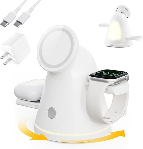 4‑in‑1 Wireless Charging Stand with Night Light, for Apple & Samsung in Kuwait