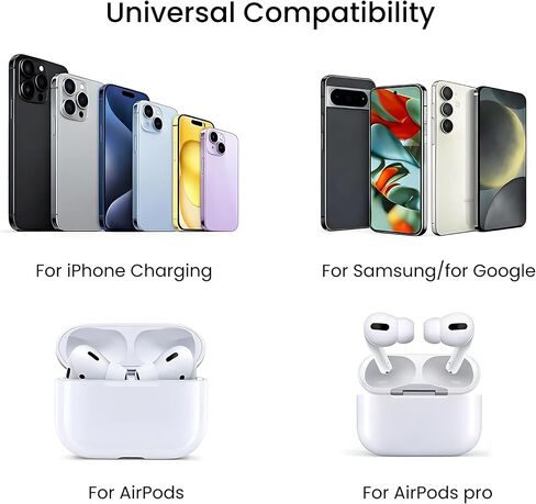 Wireless Charger Pad 15W Fast Charging Station with USB Cable for iPhone in Kuwait
