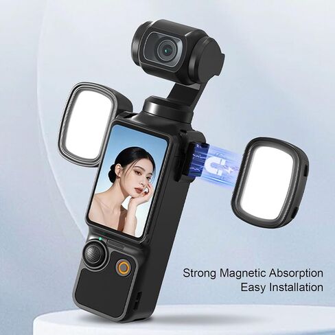 Magnetic Fill Light with Adjustable Color Temperatures for 3, Long Lasting Battery, Lightweight and Portable, for Camera Video Filming in Kuwait