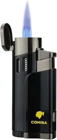 Cigar Butane Torches Lighter with Punch Refillbale Metal Windproof in Kuwait