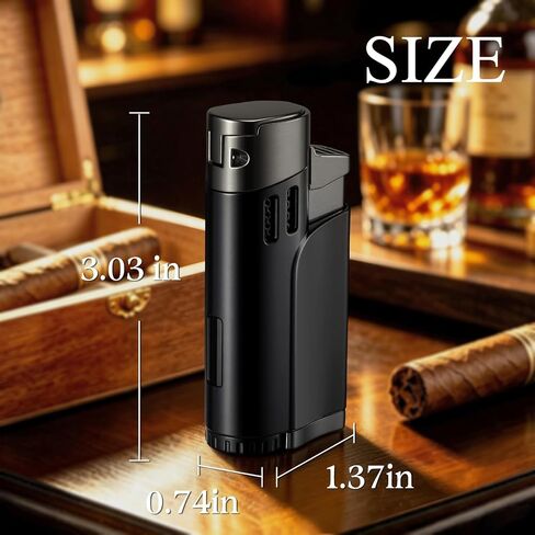 Cigar Butane Torches Lighter with Punch Refillbale Metal Windproof in Kuwait