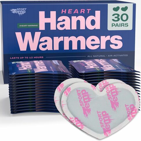Heart Shape Hand Warmers - Up to 12 Hours of Heat, Super Long Lasting - Easy, All Natural - Air Activated, for Body & Hands - Odorless Hot Hand Warmer - Sport Temp in Kuwait