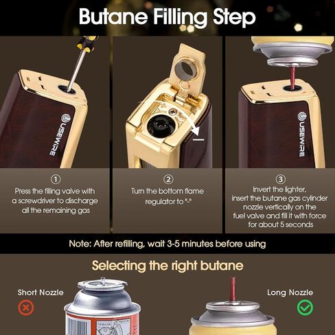 Cigar Lighter and Ashtray Set, Quad Windproof Jet Flame, with Cigar Holder and Cigar Punch, Refillable Butane Gas Lighter, Multifunctional Cigar Accessories Gift Set in Kuwait