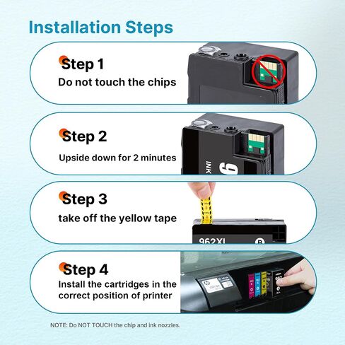 Replacement for HP 962XL Ink Cartridges Combo Pack High Yield 4 Pack in Kuwait