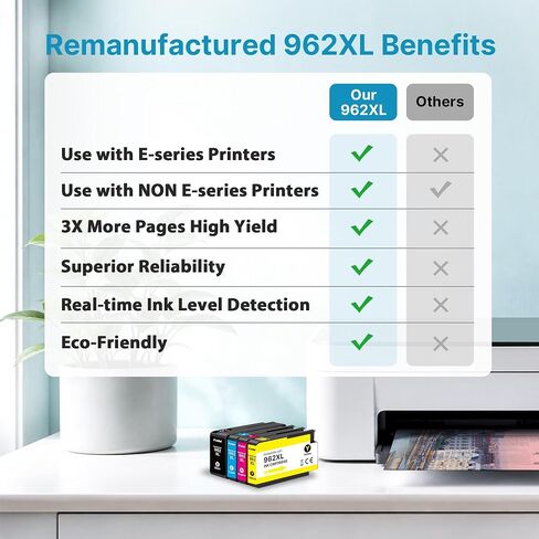 Replacement for HP 962XL Ink Cartridges Combo Pack High Yield 4 Pack in Kuwait