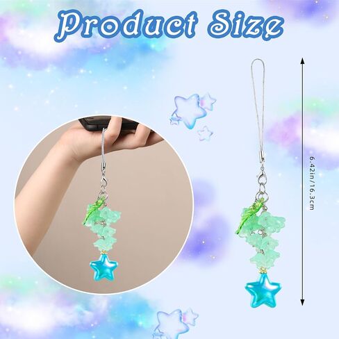 BEEFLYING Flower Cute Cell Phone Charm Strap for Case, Green in Kuwait