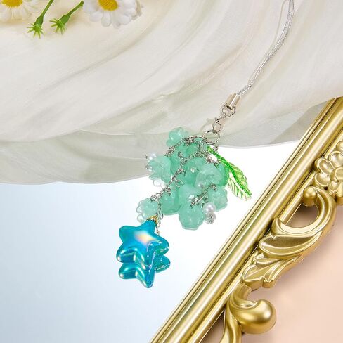 BEEFLYING Flower Cute Cell Phone Charm Strap for Case, Green in Kuwait