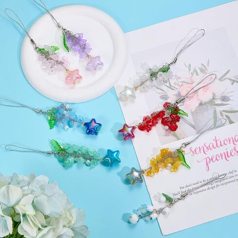 BEEFLYING Flower Cute Cell Phone Charm Strap for Case, Green in Kuwait