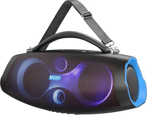 DOSS Extreme Boom Pro D200 240W Peak Outdoor Speaker, Punchy Bass, 26H Playtime, Beat-Synced Light, BT5.4, Stereo Pairing, IPX6 Waterproof for Camping, Beach, Tailgate Party-Blue in Saudi Arabia