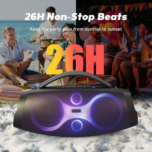 DOSS Extreme Boom Pro D200 240W Peak Outdoor Speaker, Punchy Bass, 26H Playtime, Beat-Synced Light, BT5.4, Stereo Pairing, IPX6 Waterproof for Camping, Beach, Tailgate Party-Blue in Saudi Arabia