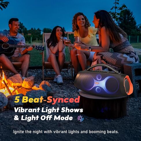 DOSS Extreme Boom Pro D200 240W Peak Outdoor Speaker, Punchy Bass, 26H Playtime, Beat-Synced Light, BT5.4, Stereo Pairing, IPX6 Waterproof for Camping, Beach, Tailgate Party-Blue in Saudi Arabia