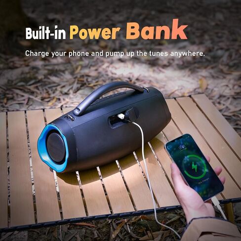 DOSS Extreme Boom Pro D200 240W Peak Outdoor Speaker, Punchy Bass, 26H Playtime, Beat-Synced Light, BT5.4, Stereo Pairing, IPX6 Waterproof for Camping, Beach, Tailgate Party-Blue in Saudi Arabia