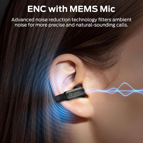 Oraolo Bluetooth Earbuds, Crystal Clear Call, USB-C Charging, Bluetooth 6.0 Open Earphones with ENC, IPX5 Waterproof Wireless Clip-on Earbud, Gift for Christmas Man/Women in Saudi Arabia