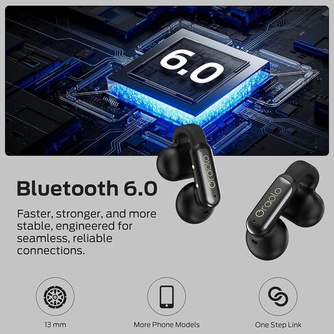 Oraolo Bluetooth Earbuds, Crystal Clear Call, USB-C Charging, Bluetooth 6.0 Open Earphones with ENC, IPX5 Waterproof Wireless Clip-on Earbud, Gift for Christmas Man/Women in Saudi Arabia