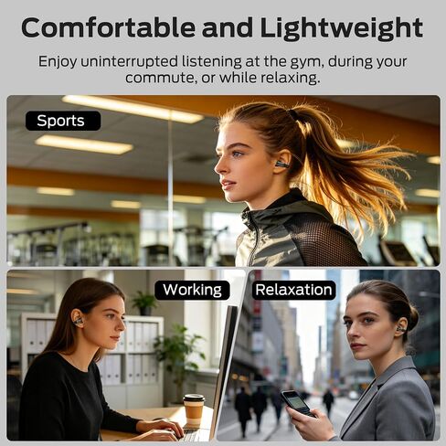 Oraolo Bluetooth Earbuds, Crystal Clear Call, USB-C Charging, Bluetooth 6.0 Open Earphones with ENC, IPX5 Waterproof Wireless Clip-on Earbud, Gift for Christmas Man/Women in Saudi Arabia