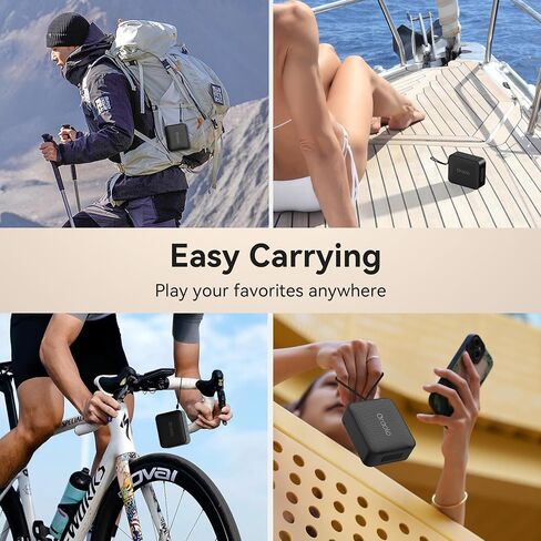 Oraolo Bluetooth Speaker, IPX7 Waterproof Portable with Stereo Sound, Bluetooth 5.4, TWS Pairing, Support AUX/TF Card, Small Wireless Speaker for Home, Shower, Outdoors, Travel, Black in Saudi Arabia