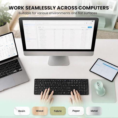 INFINMIND Wireless Bluetooth Mouse for Laptop,USB+BT×2,Quiet Ergo Computer Mouses,Metal 4-Way Super Scrolling,± 3200 DPI,Rechargeable,9 Buttons,Multi Device Cordless Mice for iPad,Tablet,Mac,PC(Green) in Saudi Arabia