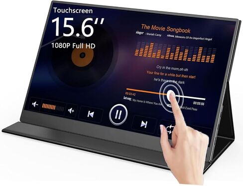 15.6" Touchscreen Portable Monitor FHD 1080P IPS/HDR Laptop Screen Extender for Gaming and Computer Display, Travel Monitor with Speaker Compatible with Laptop PC Phone PS Xbox Switch in Saudi Arabia