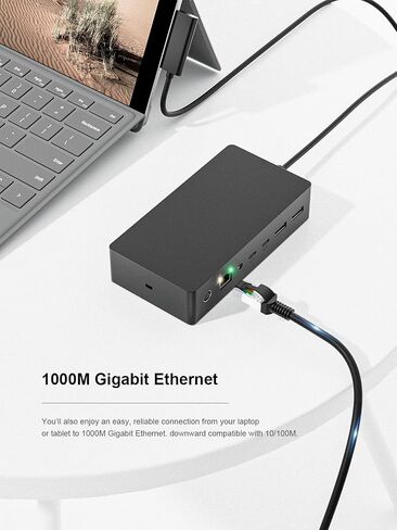 Surface Dock 2,Surface Docking Station 2 with 199W Power Supply, Type-C 4K Display Port*2,USB A*2/Type C*2,Gigabit Ethernet,Audio Compatible with Surface Laptop Studio,Laptop,Surface Go,Pro X/9/8 in Kuwait
