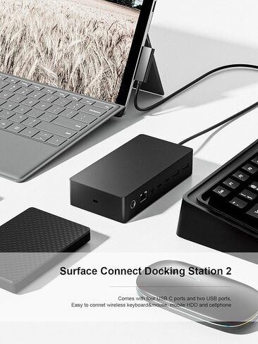 Surface Dock 2,Surface Docking Station 2 with 199W Power Supply, Type-C 4K Display Port*2,USB A*2/Type C*2,Gigabit Ethernet,Audio Compatible with Surface Laptop Studio,Laptop,Surface Go,Pro X/9/8 in Kuwait