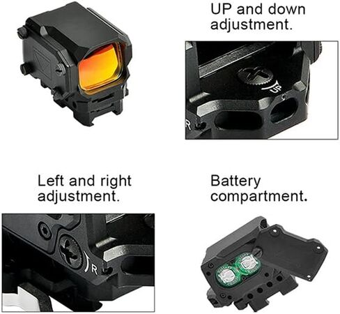 Optical R1X Red Dot Sight Scope Reflex Sight Holographic Sight with IR Function Quick Release Mounts for 20mm Rail Hunting Scope (Black) in Saudi Arabia
