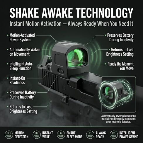 TSA® RD-88 Enclosed Micro Red Dot Sight – Rechargeable – Multi-Reticle – RMSc / 407K / 507K Footprint – Shake Awake – Magnetic USB-C Charging in Saudi Arabia