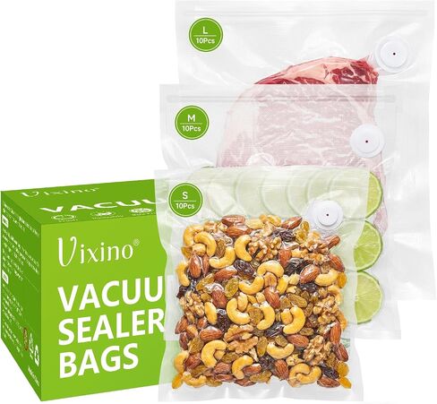 Vixino Vacuum Sealer Bags for Food, 30 Reusable BPA-Free Vacuum Seal Bags in Kuwait
