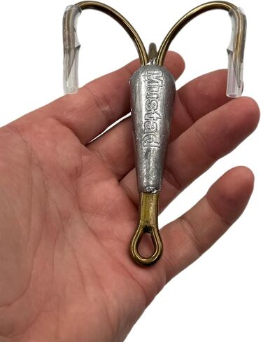 Original 3551-BR Mustad Weighted Treble Hooks 14/0 Snagging Treble Hook - 2 Pack in the Mustad Retail Package. 4 OZ Lead Weighted Hook in Kuwait