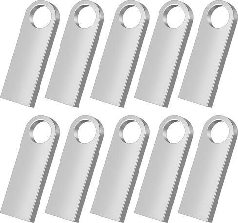 10 Pack 32GB Waterproof USB2.0 Flash Drive, Metal, Silver in Kuwait