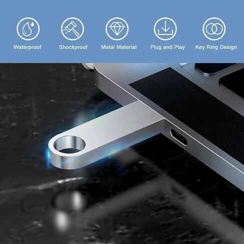 10 Pack 32GB Waterproof USB2.0 Flash Drive, Metal, Silver in Kuwait