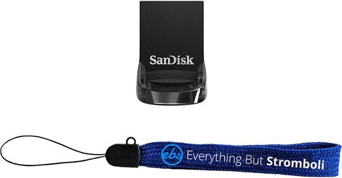 SanDisk 16GB Ultra Fit Flash Drive Up to 130 MB/s Read Speed (SDCZ430-016G-G46) Bundle with (1) Everything But Stromboli Lanyard in Kuwait