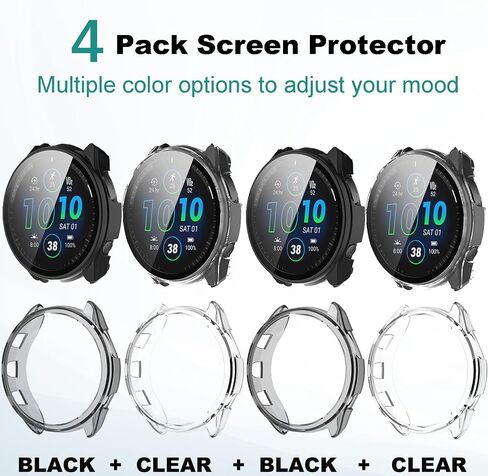 Forerunner 965 Screen Protector Compatible with Garmin Forerunner® 965 Running Smartwatch, Soft Flexible TPU Thin Lightweight Protective Cover [NO Front Screen Protector], 4 Pack in Kuwait