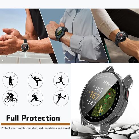 4-Pack Approach S50 Screen Protector Case Compatible with Garmin Approach S50 Smartwatch, Ultra-Thin Scratch Resistant Cover with Tempered Glass for Women Men in Kuwait