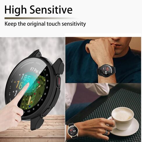 4-Pack Approach S50 Screen Protector Case Compatible with Garmin Approach S50 Smartwatch, Ultra-Thin Scratch Resistant Cover with Tempered Glass for Women Men in Kuwait