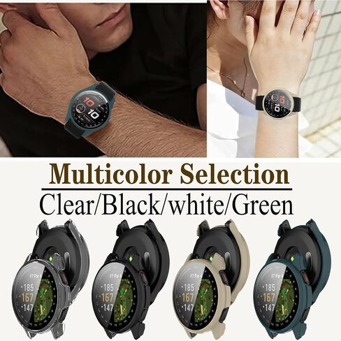 4-Pack Approach S50 Screen Protector Case Compatible with Garmin Approach S50 Smartwatch, Ultra-Thin Scratch Resistant Cover with Tempered Glass for Women Men in Kuwait