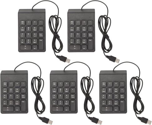 Ergonomic and Quiet Wired Numeric Keypad, 18 Keys Mini Numeric Keypad for Laptop Desktop, Comfortable Wrist Pressure Reduction, USB Plug and Play (1 Piece) in Saudi Arabia