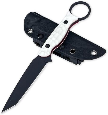 Fixed Blade Knife with Kydex Sheath,Tanto 8Cr13Mov Blade,Non-Slip G10 Handle for Camping Hiking Survival,Ideal Gift for Men in Saudi Arabia