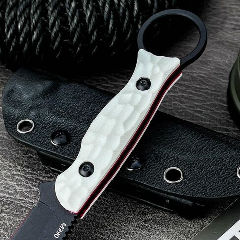 Fixed Blade Knife with Kydex Sheath,Tanto 8Cr13Mov Blade,Non-Slip G10 Handle for Camping Hiking Survival,Ideal Gift for Men in Saudi Arabia