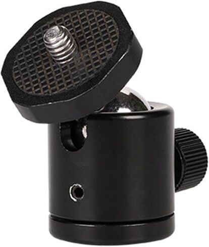 360° Adjustable For Mini Tripod Ball Head Adapter Aluminum Alloy With 1/4in Screw (Black) in Saudi Arabia