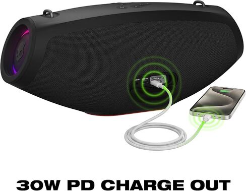 Skullcandy Barrel 2 Bluetooth Boombox Speaker with LED Lights, 12H Batttery in Kuwait