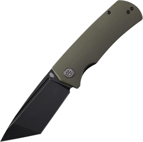 Petrified fish PFP01T Beluga,3.58" K110 Stonewashed Blade,154g Micarta Handle Front Flipper Liner lock Folding knife (Green Micarta, Stonewashed) in Saudi Arabia