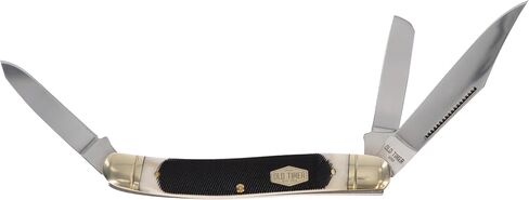 Old Timer 858OTB Genuine Bone Lumberjack Stockman Traditional Folding Pocket Knife with 3 Mirror-Polished High Carbon SS Blades, and Ergonomic Handle for EDC, Camping, Whittling, Hunting, and Outdoor in Saudi Arabia