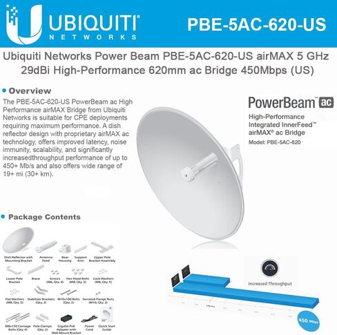 UBIQUITI NETWORKS PBE-5AC-620 US Ubiquiti PBE-5AC-620 US Version, PowerBeam AC 5GHz 29dBi 620mm 4 ubiquiti_networks_pbe_5ac_620_us_pbe_5ac_620_powerbeam_ac_high in Kuwait