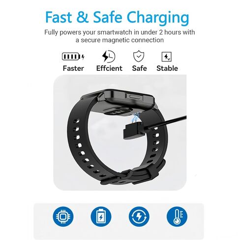 2-Pack Smart Watch Universal Charger Magnetic, da fit Watch Accessories 60cm USB 2 Pin 7.62mm Magnetic Charging Cable Compatible with All 2-Pin 7.5mm - 8mm Pin-Pitch Smartwatch (USB-A + USB-C) in Kuwait