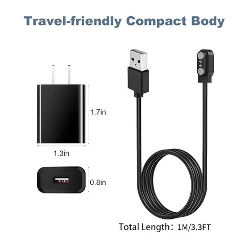 Fast Wall Smart Watch Charger, 2-Pin 2.84 mm Magnetic USB Charging Cable Compatible with Willful YAMAY Letsfit Fitpolo Letscom VeryFit Pro ID205U ID205L ID205S ID206 ID216 SW021 SW023 GT01 Smartwatch in Saudi Arabia